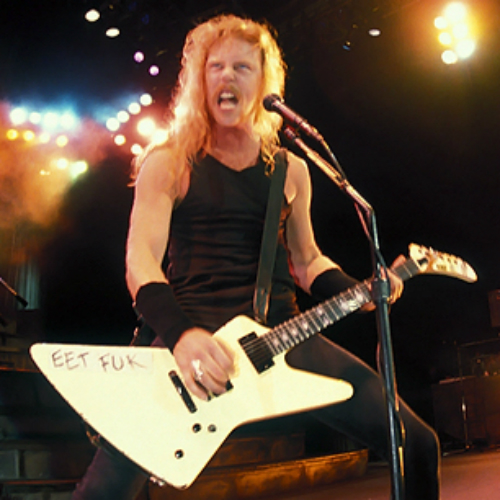 Metallica's James Hetfield playing the “EET FUK” ESP Explorer