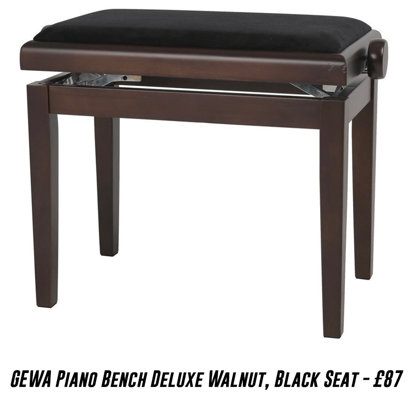 GEWA Piano Bench Deluxe Walnut black seat
