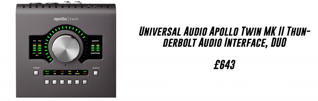 Universal Audio Apollo Twin MK II Thunderbolt audio interface, duo