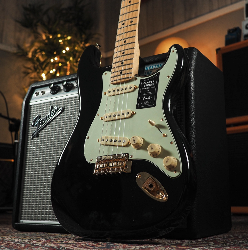 Lifestyle photo of the Fender FSR Player Stratocaster.