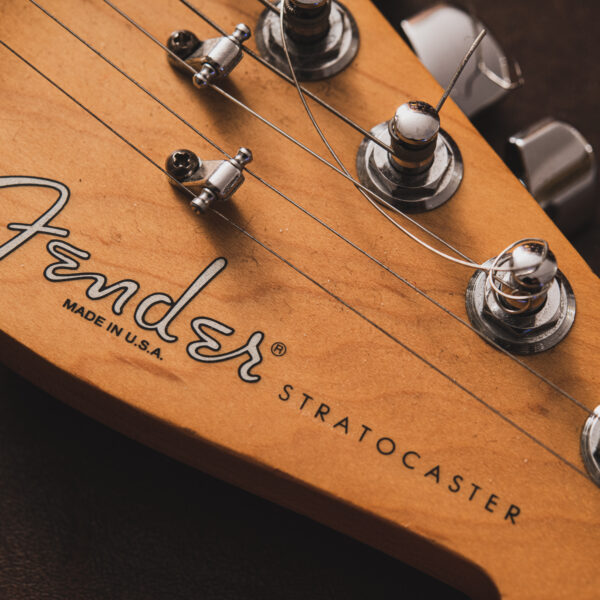Stock image of a Fender Stratocaster headstock.