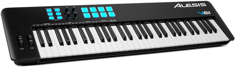 Alesis V61 MIDI Keyboard Controller, Left Tilt