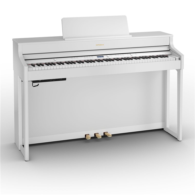 Roland HP-702 Digital Piano, White, front view