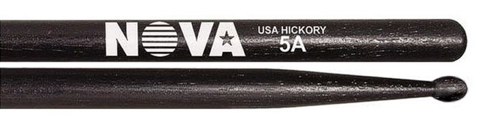 Nova 5A Wood Tip Drumsticks, Black