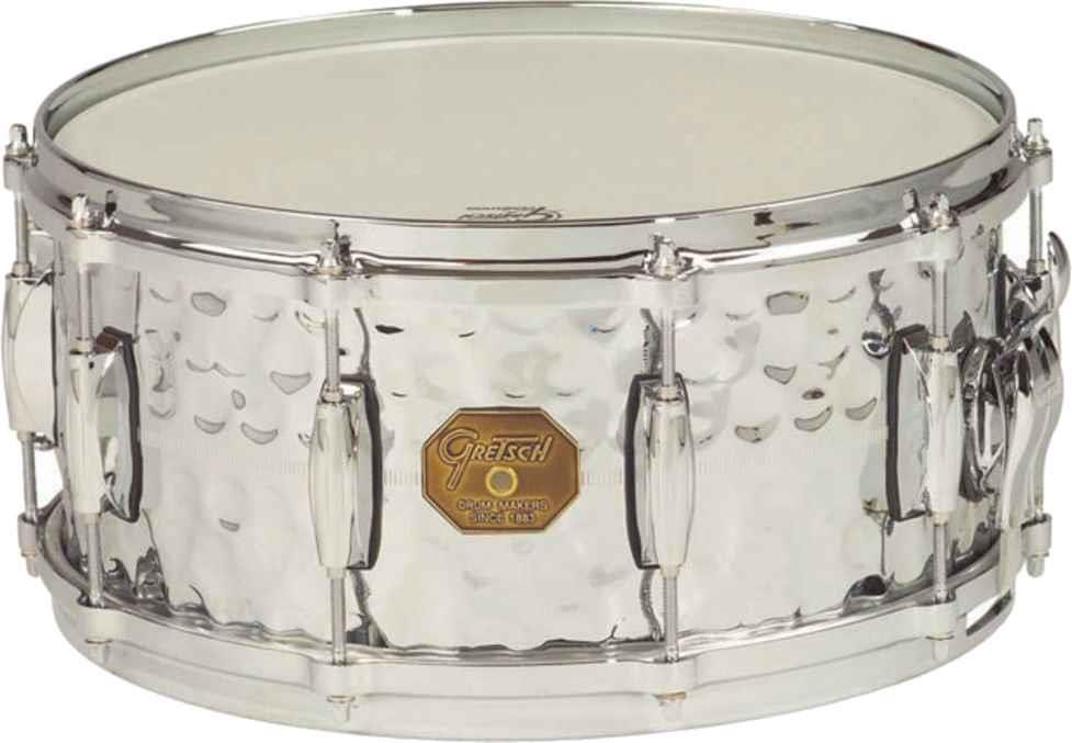 Gretsch USA Brooklyn Hammered Chrome Over Brass Snare (14x6.5in) -  GB-4164-HB