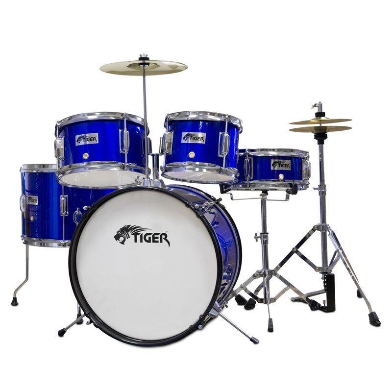 Set percussioni in 5 pezzi Tiger JDS14-BL colore Blu 