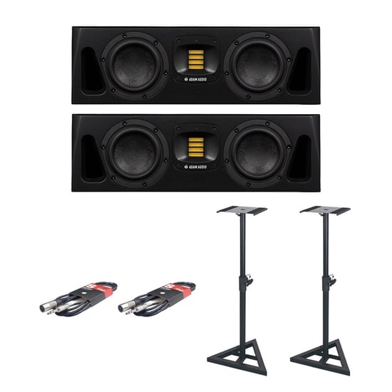 Adam Audio A44H Active Studio Monitors with Stands and Cables