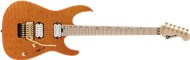 Charvel Pro-Mod DK24 HH FR M Mahogany with Quilt Maple, Maple Fingerboard, Dark Amber