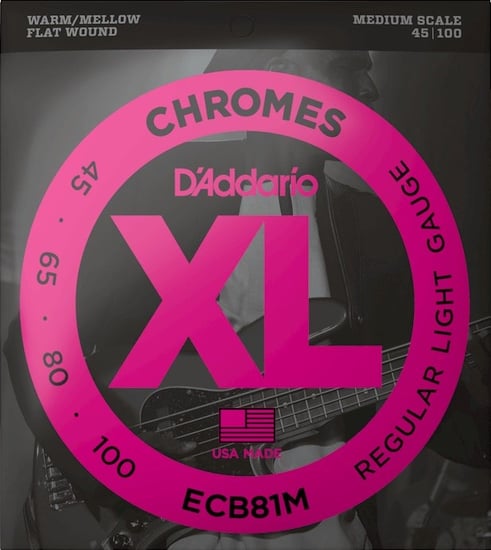 D'Addario ECB81M XL Chromes Bass, Medium Scale, 45-100