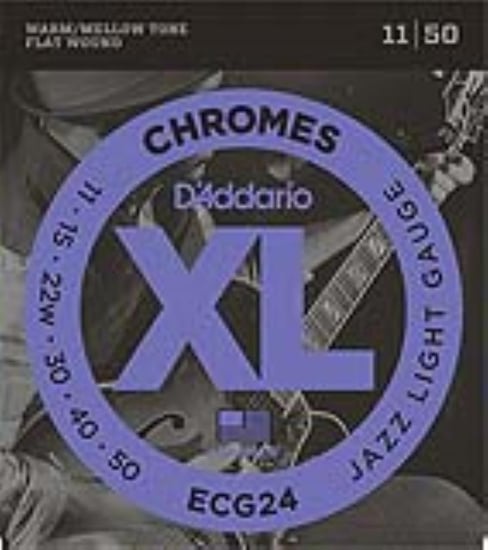 D'Addario ECG24 XL Chromes Flat Wound, Jazz Light, 11-50