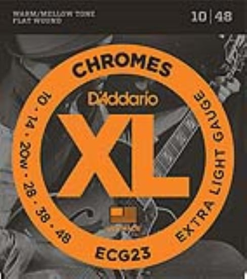 D'Addario ECG23 XL Chromes Flat Wound, Extra Light, 10-48