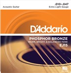 D'Addario EJ15 Phosphor Bronze Acoustic, Extra Light 10-47