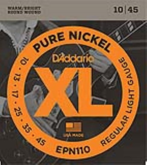D'Addario EPN110 XL Pure Nickel, Regular Light, 10-45