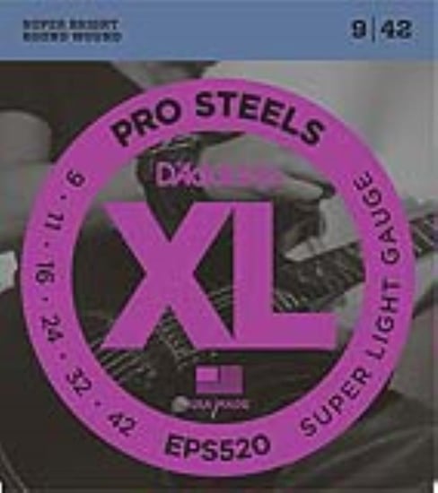 D'Addario EPS520 XL Pro Steels Electric, Super Light, 9-42