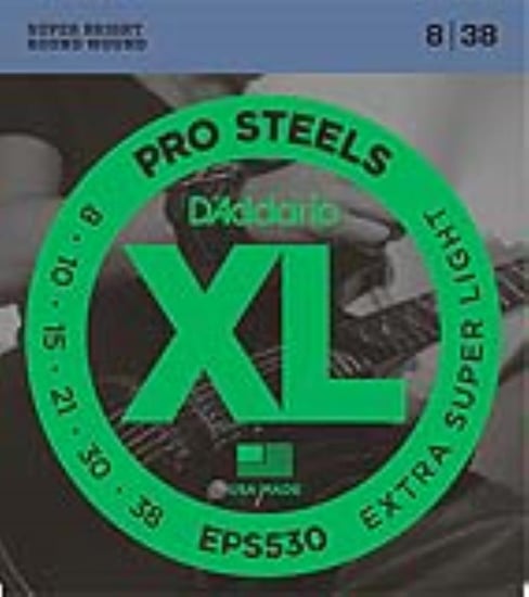 D'Addario EPS530 XL Pro Steels Electric, Extra Light, 8-38