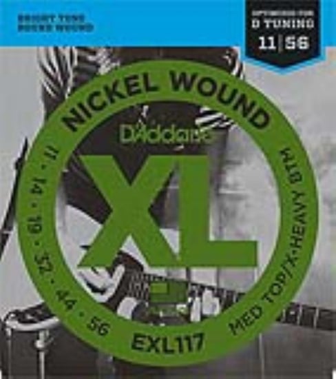 D'Addario EXL117 Nickel Wound Electric, Medium Top/Heavy Bottom, 11-56