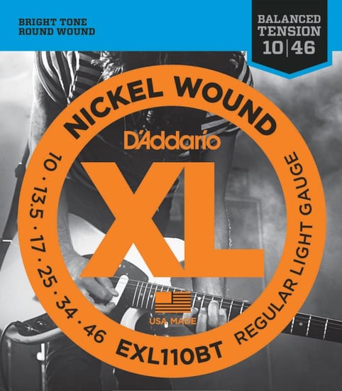 D'Addario EXL110BT Nickel Wound Electric, Regular Light Balanced Tension, 10-46