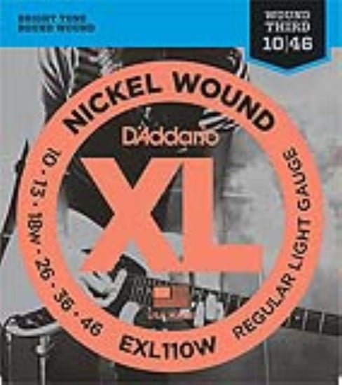 D'Addario EXL110W Nickel Wound Electric, Regular/Wound Third, 10-46