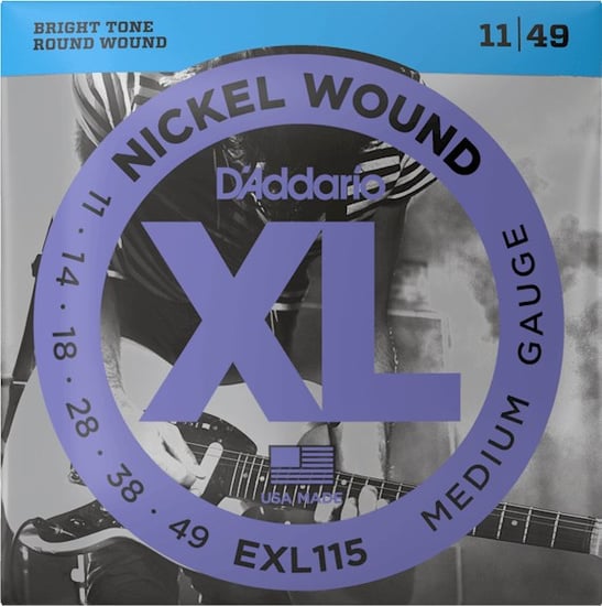 D'Addario EXL115 Nickel Wound Electric, Jazz/Blues Rock, 11-49