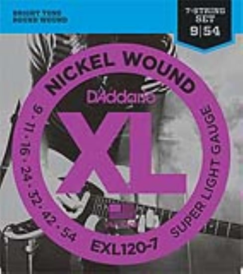D'Addario EXL120-7 Nickel Wound 7-String Electric, Super Light, 9-54