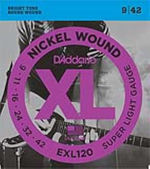 D'Addario EXL120 Nickel Wound Electric, Super Light, 9-42