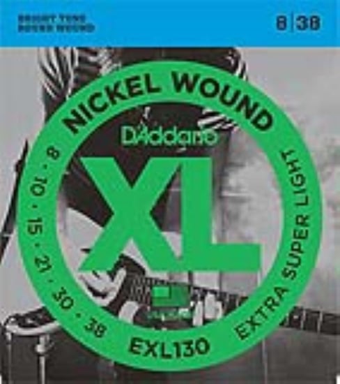 D'Addario EXL130 Nickel Wound Electric, Extra Super Light, 8-38