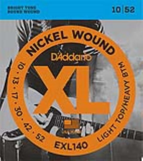 D'Addario EXL140 Nickel Wound Electric, Light Top/Heavy Bottom, 10-52