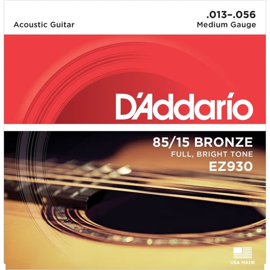D'Addario EZ930 85/15 Bronze Acoustic, Medium, 13-56
