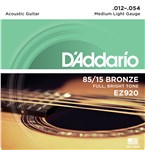D'Addario EZ920 85/15 Bronze Acoustic, Medium Light, 12-54
