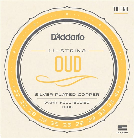 D'Addario EJ95 Silver-Plated Copper 11 String Oud, 22-41