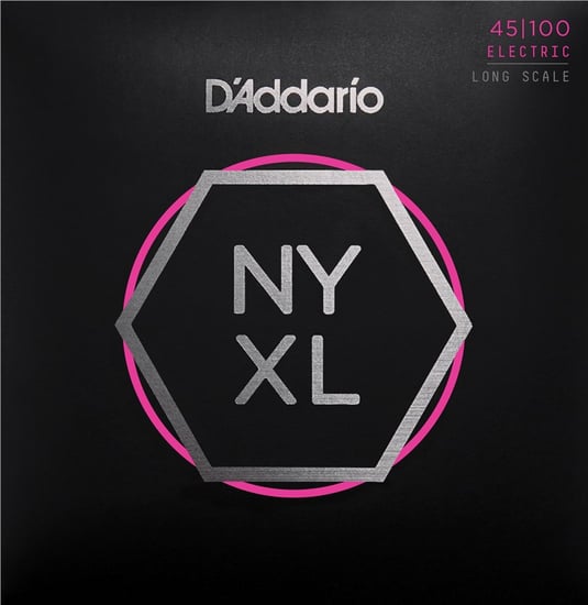 D'Addario NYXL45105 Nickel Wound Bass, Light Top/Medium Bottom, 45-105, Long Scale