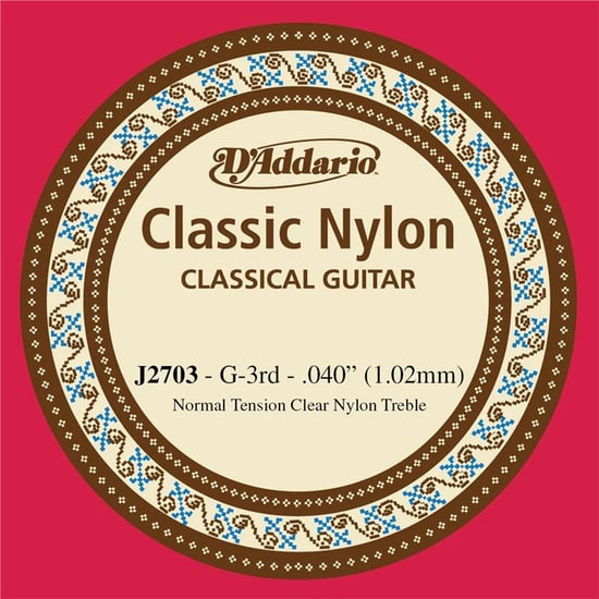 D'Addario J2703 Student Classics Nylon Single 3rd String, Normal Tension, 40