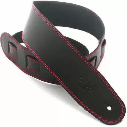 DSL SGE25 Leather Strap with Stitching, Black/Red