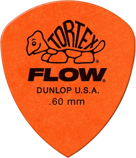 Dunlop 558P Tortex Flow Pick, .60mm, Orange, 12 Pack