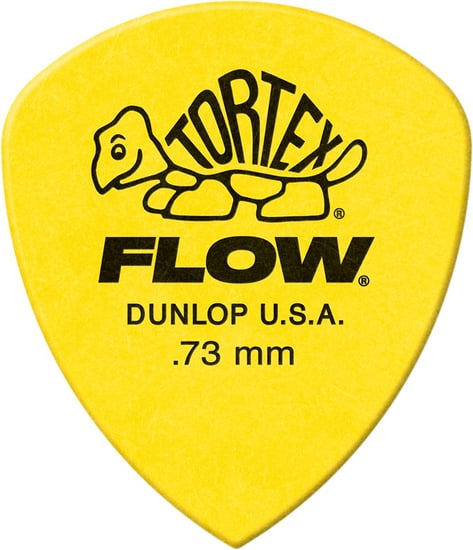 Dunlop 558P Tortex Flow Pick, .73mm, Yellow, 12 Pack