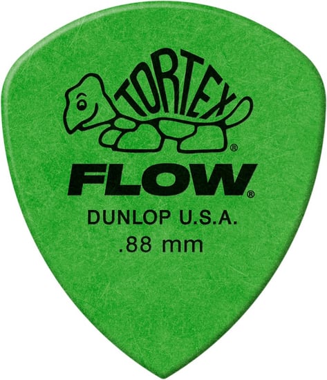 Dunlop 558P Tortex Flow Pick, .88mm, Green, 12 Pack