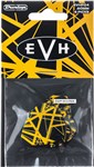 Dunlop EVHP04 EVH VHII Max-Grip Picks, Black/Yellow Stripes, 6 Pack