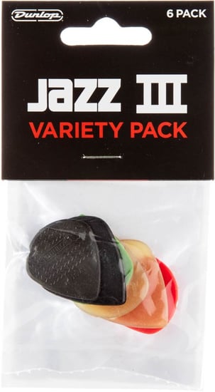 Dunlop PVP103 Jazz III Pick Variety Pack, 6 Pack