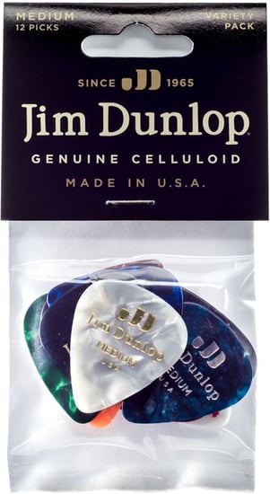 Dunlop PVP106 Celluloid Pick Variety Pack, Medium, 12 Pack