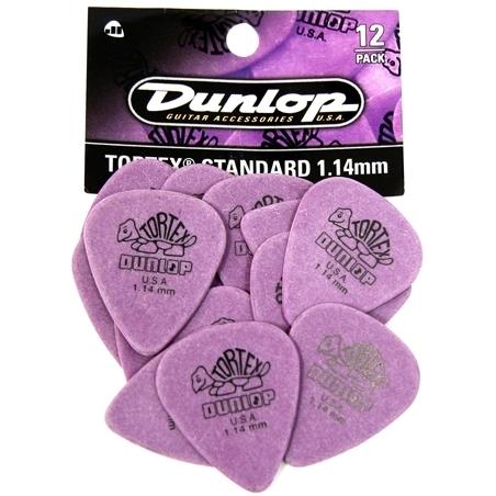 Dunlop 418P Tortex Standard Picks, 1.14mm, 12 Pack