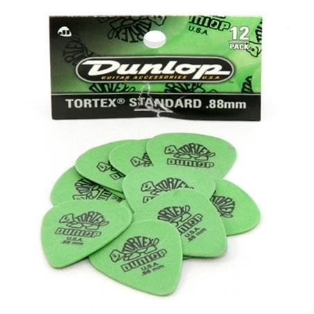 Dunlop 418P Tortex Standard Picks, .88mm, 12 Pack