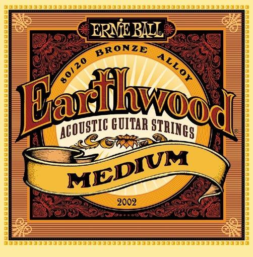 Ernie Ball 2002 Earthwood 80/20 Bronze Acoustic, Medium, 13-56