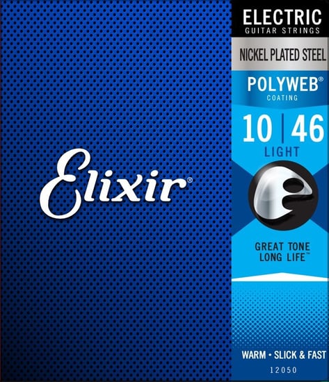Elixir 12050 Nickel Plated Steel Polyweb Electric, Light, 10-46