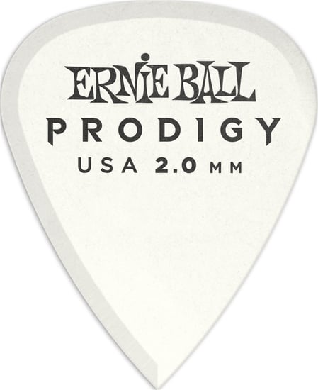 Ernie Ball 9202 Prodigy Standard Pick, 2mm, White, 6 Pack