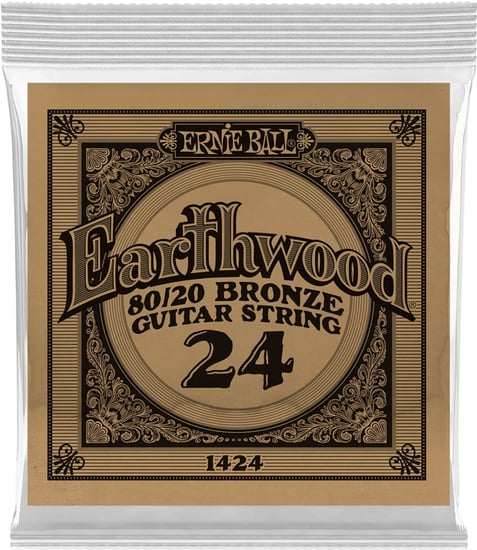 Ernie Ball 1424 Earthwood 80/20 Bronze Acoustic Single String, 24