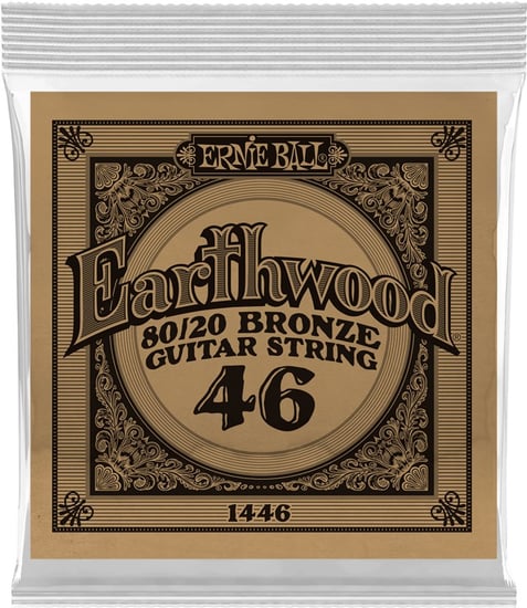 Ernie Ball 1446 Earthwood 80/20 Bronze Acoustic Single String, 46