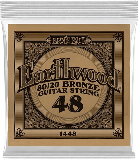Ernie Ball 1448 Earthwood 80/20 Bronze Acoustic Single String, 48