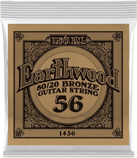 Ernie Ball 1456 Earthwood 80/20 Bronze Acoustic Single String, 56