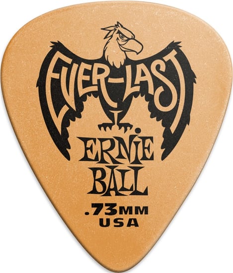 Ernie Ball 9190 Everlast Pick, .73mm, Orange, 12 Pack