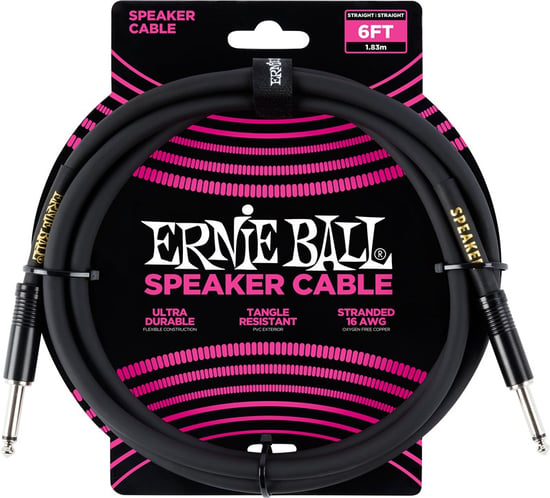 Ernie Ball 6072 Speaker Cable, 6ft/1.8m, Black